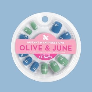 Instant Mani Press-Ons - Blue and Green